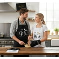 thumbnail image 6 of Mr & Mrs Aprons for Couples Valentines Day Gifts Basket - Wedding, Bridal Shower, Engagement Gift for Couple, His and Her Present with Dish Towel, Oven Mitts & Pot Holder, 6 Pack Kitchen Apron Set, 6 of 7