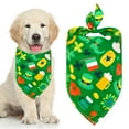 thumbnail image 6 of kladzum St. Patrick's Day Dog Bandanas Pet Scarf Fluffys Small Family Population Water Towel Clovers Pet Triangular Scarf Four Leaf Clovers Dog Scarf Accessories, 6 of 8