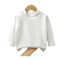 thumbnail image 5 of Ropa de otoño e invierno para niños, Polo/cuello de tortuga, camiseta de manga larga de lana de doble cara, Top de capa Base cálida para niños y niñas, 5 of 5