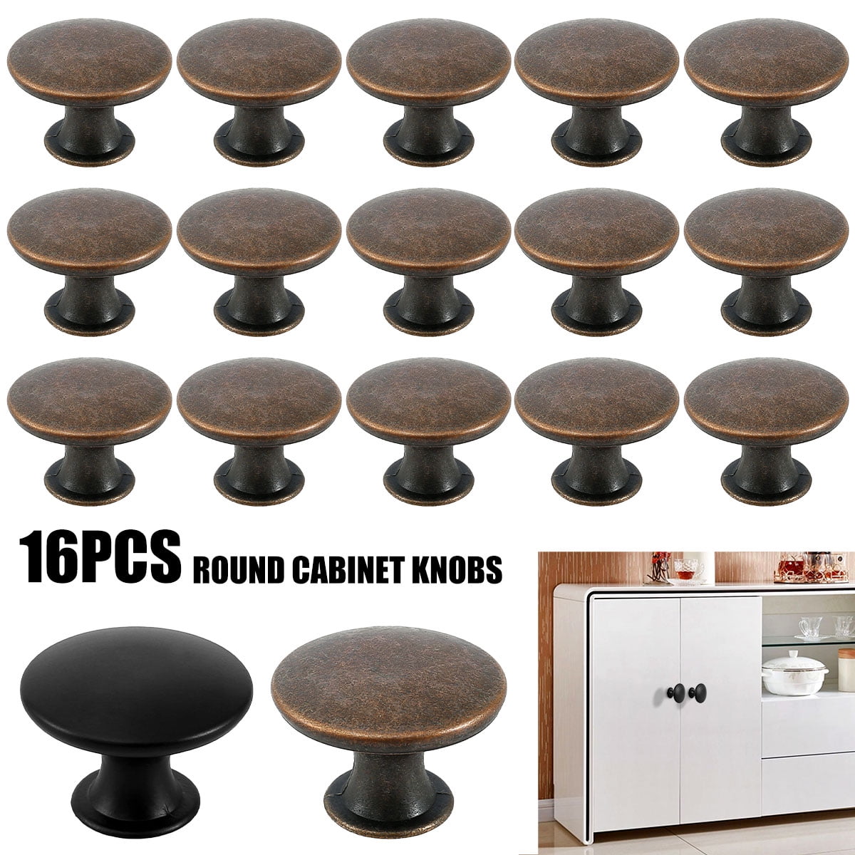 8PCS Ceramic Vintage Mushroom Door Knob Drawer Cabinet Handle Bedroom Kitchen 