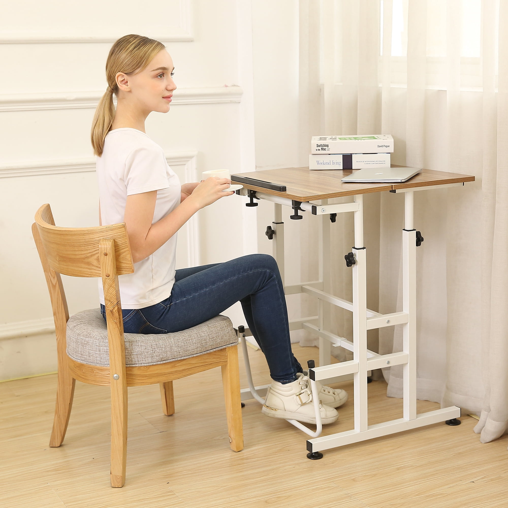 SDADI L101XWFDT Adjustable Height Mobile Standing Office Computer Desk