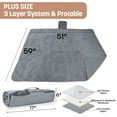 thumbnail image 5 of Clearance! Tirrinia Waterproof Outdoor Blanket with Sherpa Lining, Windproof Triple Layers Warm Comfy Foldable for Camping Stadium, Sports, Picnic, Grass, Concerts, Machine Washable, Light Grey, 5 of 8