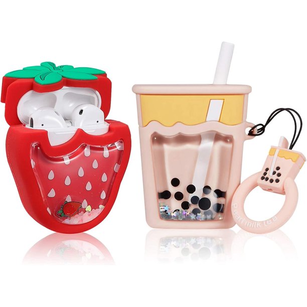 Para Airpod 2/1 Funda de silicona, Funda protectora suave de dibujos animados Diseño lindo Air Pods Funda Piel Niños Niñas Accesorios divertidos para auriculares Estuches de carga Fo