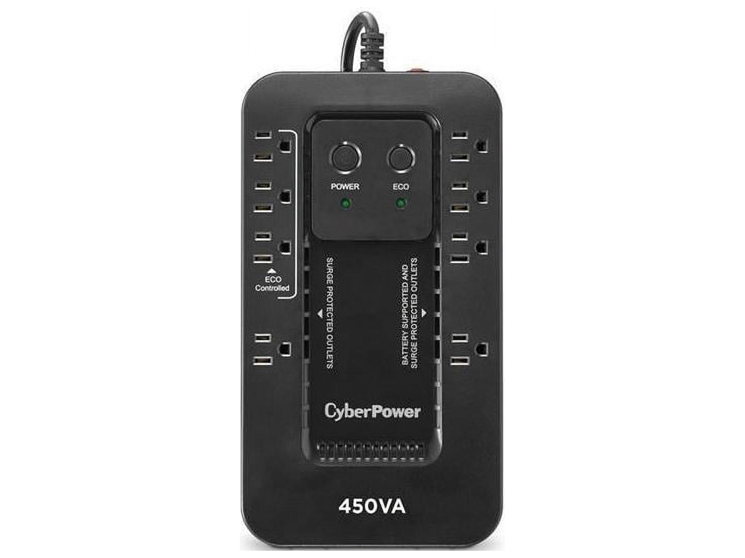 CyberPower EC450G Ecologic UPS System, 450VA/260W, 8 Outlets, ECO Mode, Compact