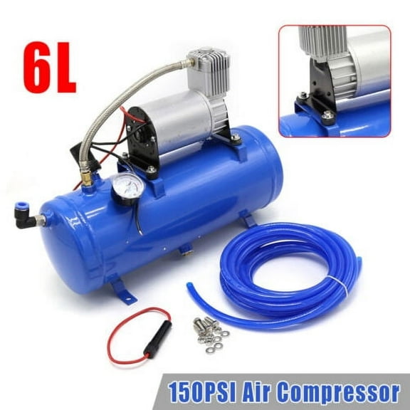 Air Horn Compressor 6L Tank Pump 100 PSI For Air Horn Car Train Truck Boat