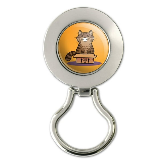 Cat Sitting in Box Magnetic Metal Eyeglass ID Badge Holder