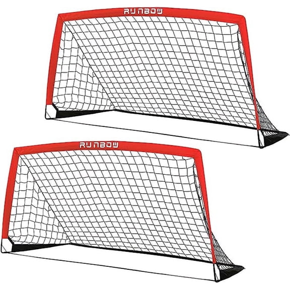 RUNBOW 6x4 ft Portable Kids Soccer Goal for Backyard Practice Soccer Net with Carry Bag