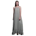 thumbnail image 1 of Bimba Robe de Nuit Imprimée de Papillons Gris Pièce pour Femmes Longue à Bretelles Spaghetti Robe Maxi Vêtement de Nuit Robe Petite, 1 of 5