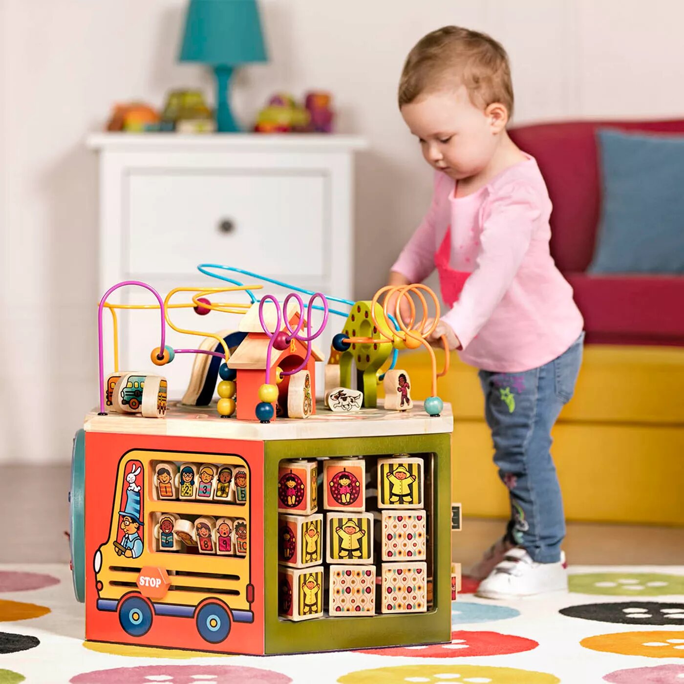 B. toys Wooden Activity Cube - Youniversity - Walmart.com