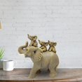 thumbnail image 6 of 3 Baby Elephants Riding AN Elephant Statue, Desk Collectable Craft Sculpture Animal Figurine For Anniversary Parties Decor Bookshelf Bedroom Deep Yellow, 6 of 7