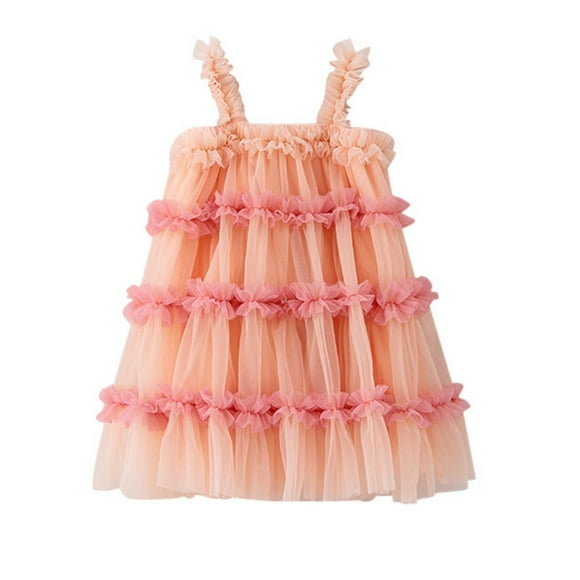 AJIWYH Baby Girl Tulle Dress Casual Flower Toddler Dresses Hot Pink for 18-24 Months