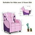 thumbnail image 4 of Spaco Kids Leather Recliner Chair with Side Pockets-Pink, Kids Couch for Kids, 4 of 9