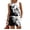 Black, variant on Women's Summer Vintage Floral Print Sleeveless Vest Top Shorts 2 Piece Outfit Tracksuit - Black XL