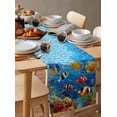 thumbnail image 6 of Moroccon Table Runner 48 Inches, Nautical Fish Bed Runner Dresser Scarves Tabletop for Indoor Outdoor Parties/Ceremony/Banquet, 13" x 48", 6 of 8