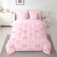 thumbnail image 2 of Feelyou Pink Polkadot Ribbon Bedding Comforter Set 7pcs, Kawaii Cartoon Bow-tie Queen Bedding Sets, Cute Princess Bow Reversible Queen Sheet Sets, Microfiber Bedroom Decor, 2 of 7