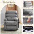 thumbnail image 6 of Swivel Rocker Recliner Adults, Rocking Small Recliner Chair for Small Spaces,Ergonomic Lounge Chair for Living Room with Rocking Function, Grey, 6 of 8