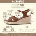 thumbnail image 3 of Cushionaire Prego Espadrille Wedge Sandals for Women, Crisscross Open Toe Wedge Heels with Adjustable Ankle Strap, 3 of 23