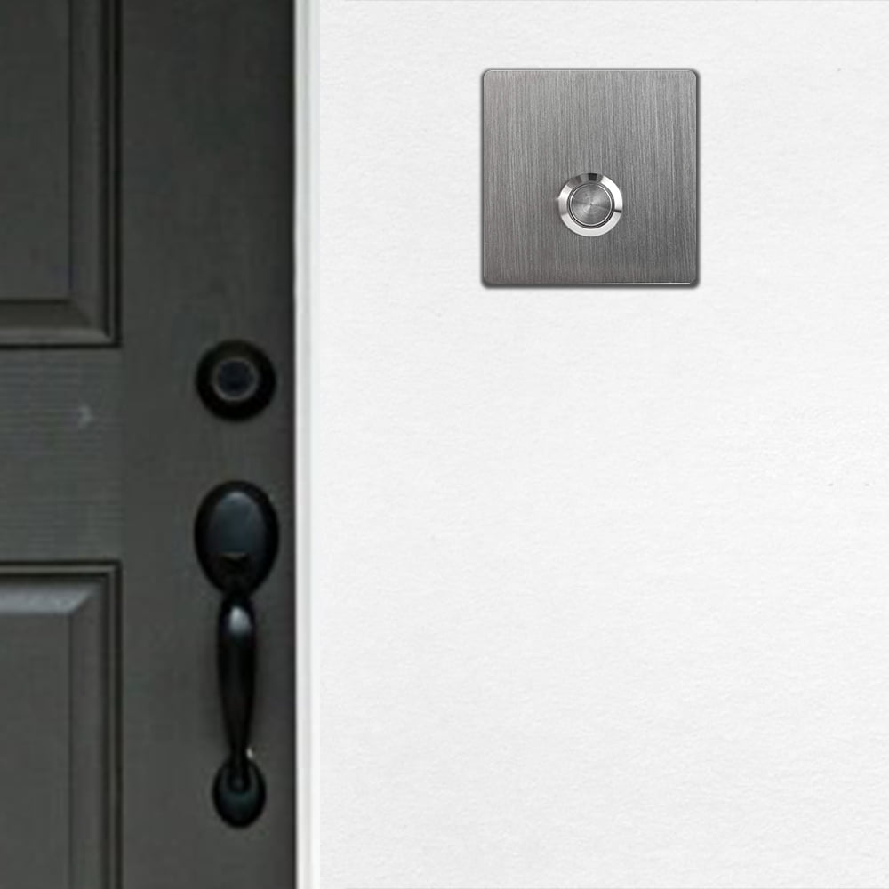 Modern Stainless Hardware S2 Stainless Steel Doorbell Button, 2.36” x 2.36” x 5/32”, 4mm Thick