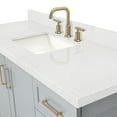 thumbnail image 4 of ARIEL Taylor 60" Grey Bathroom Vanity, 1.5" Edge Carrara Quartz Countertop & Splash, Rectangular Sink, 2 Soft Closing Doors, 9 Full Extension Dovetail Drawers, Toe Kick, Satin Brass, 4 of 9