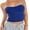 Blue, variant on Canis Women's Strapless Ribbed Knit Solid Color Tube Tops for Summer