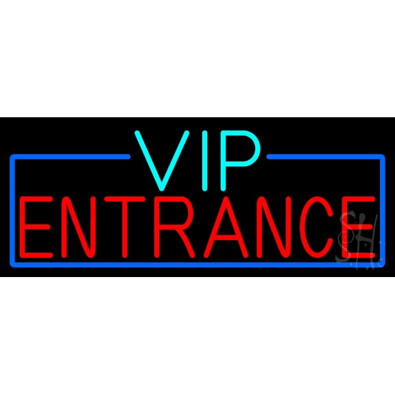 Vip Entrance LED Neon Sign 13 x 32 - inches, Clear Edge Cut Acrylic Backing, with Dimmer - Bright and Premium built indoor LED Neon Sign for Bar decor.