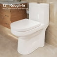 thumbnail image 2 of HOROW 1.28GPF Round Bathroom Compact One Piece Toilet Elongated Dual Flush Water Closet 12" Rough-in, 2 of 9