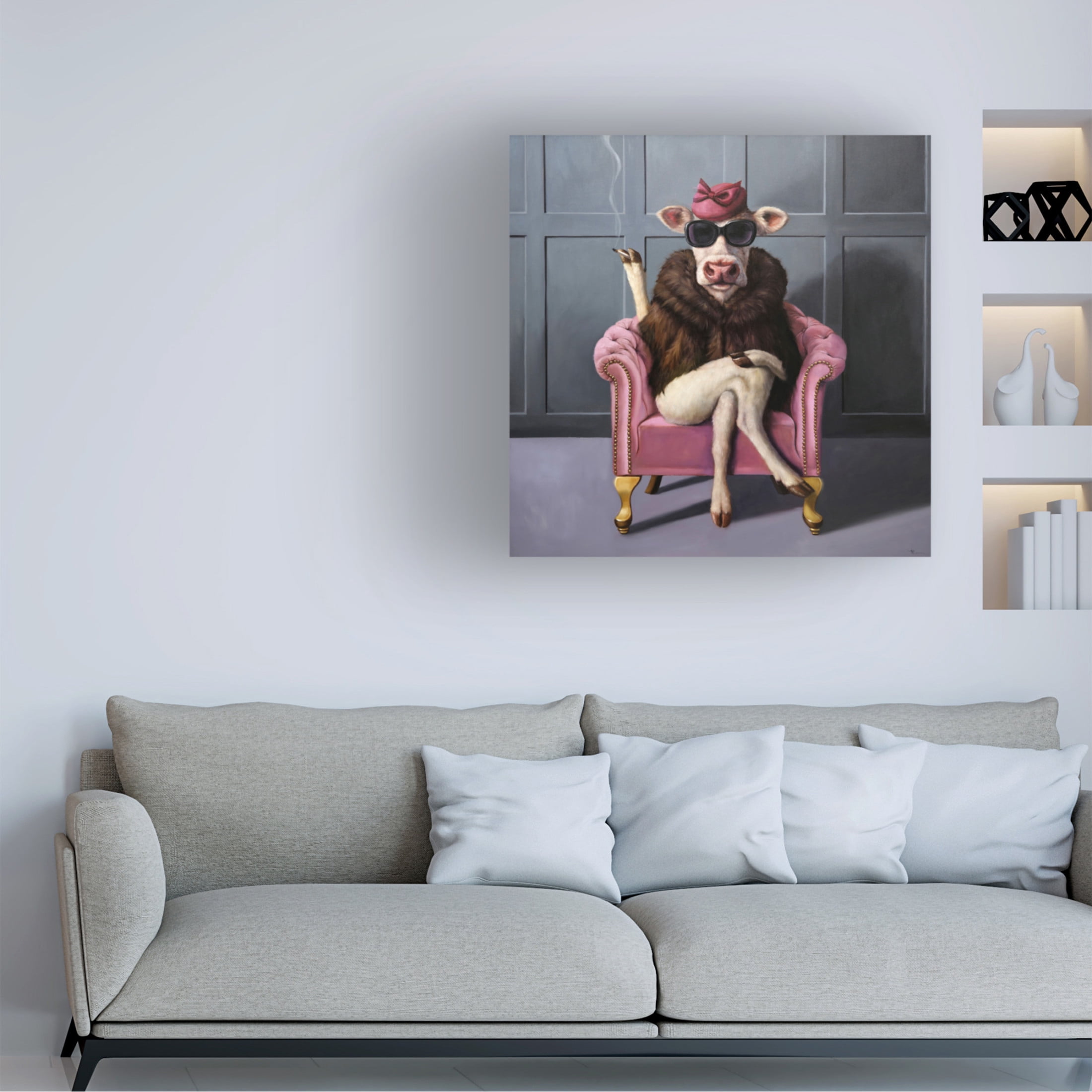 Canvas Wall Art - Lucia Heffernan 'Udder In Law' Wall Art for Living Room, Bedroom, or Office Décor by Trademark Fine Art - 14 x 14 Inches