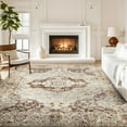 thumbnail image 2 of SIXHOME 8'x10' Area Rugs for Living Room Washable Traditional Brown Distressed Carpet Non Slip Ultra Soft Retro Floral Throw Indoor Rug for Bedroom Dinning Room Office Home, 2 of 7