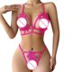 thumbnail image 5 of Gibobby Lencería sexy para mujer Lenceria Sexy Mujer Bikini Push Up Bustier Top + Braga Alta G String Clubwear Conjunto de Lencería(Rosa caliente, G), 5 of 5