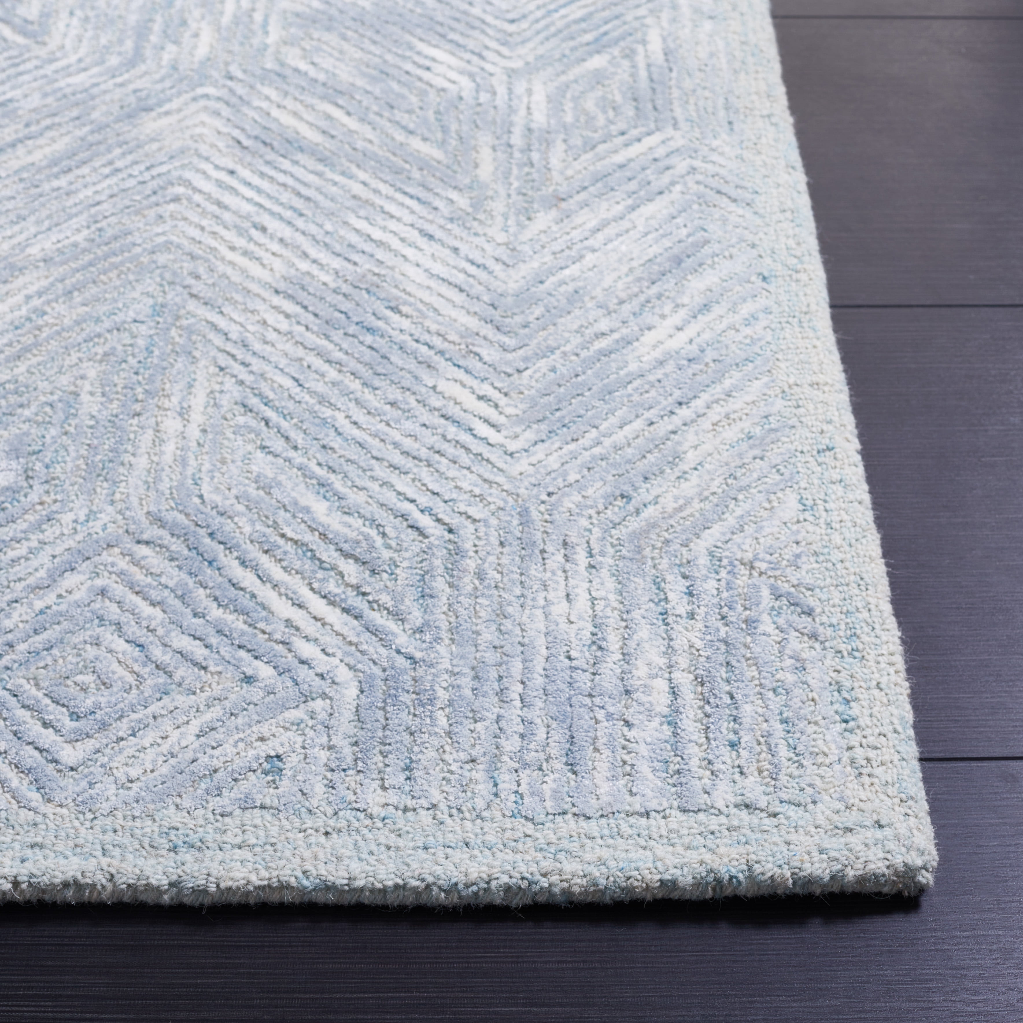 SAFAVIEH Soho Rhetta Abstract Area Rug, Blue/Grey, 4' x 6'