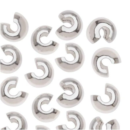 - Shiny Silver Tone Crimp Bead Covers 4mm (144)