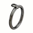 thumbnail image 3 of Sterling Silver Stackable Expressions Black-plated Awareness Ribbon Ring Size 9, 3 of 3