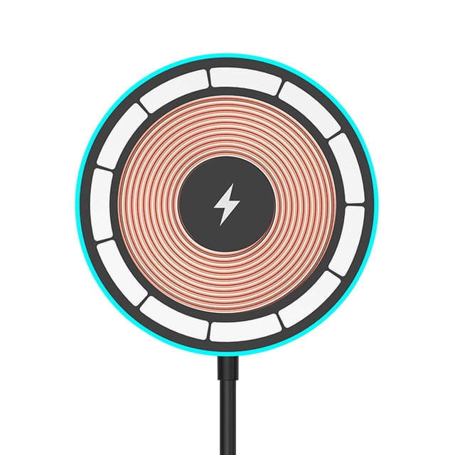 Wireless Charger Stand 15W Transparent Magnetic Absorption Wireless Charger Is Suitable for Mobile Phone,Atmosphere Light Emitting Wireless Charger,Safe and Fast Wireless Charger