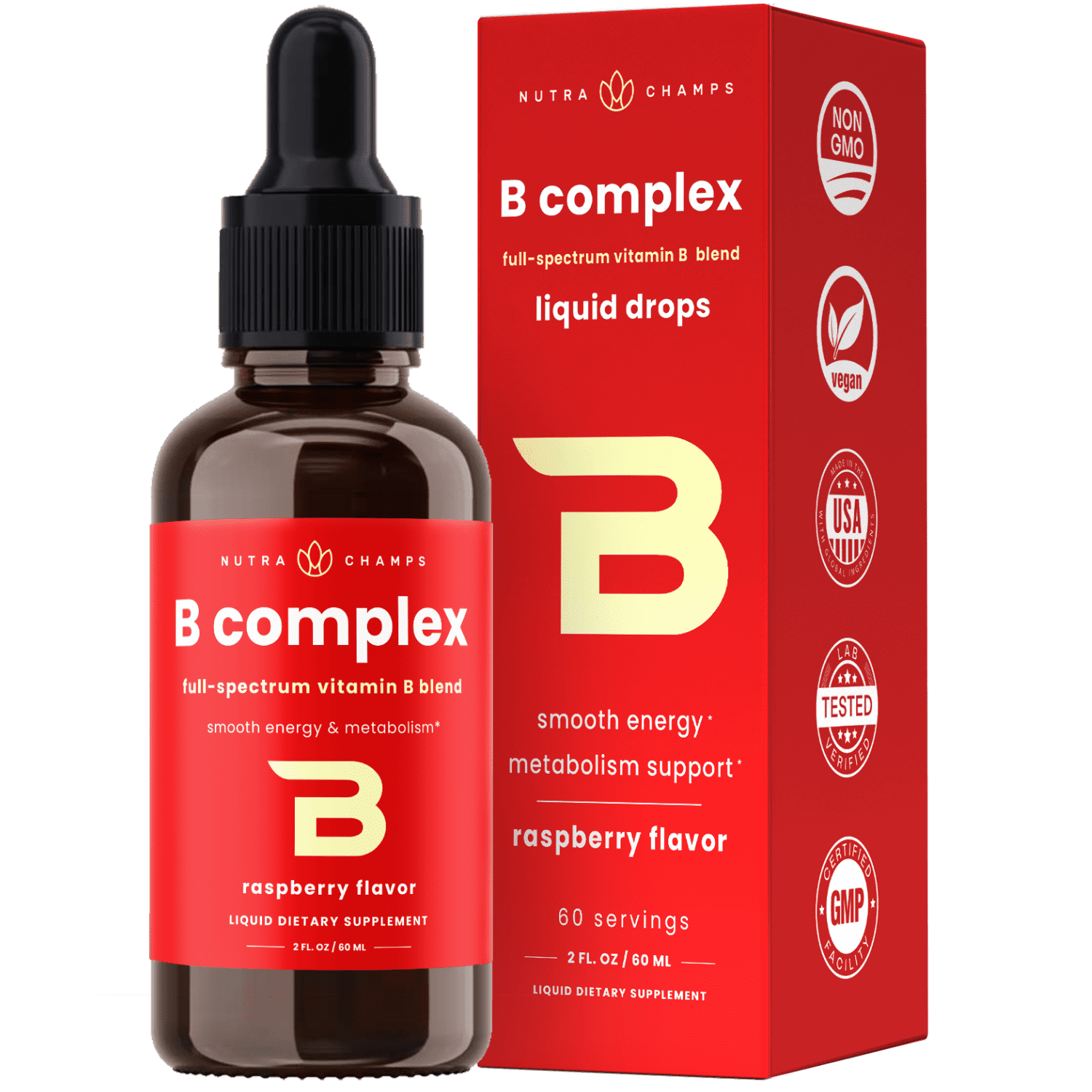 Arbitrage Interpretatief Bewonderenswaardig NutraChamps Vitamin B Complex Liquid Drops | B Vitamins Complex Supplement  with B1, B2, B3, B6, B7, B9 & Methyl B12 Drops for Adults & Kids | Vegan  Berry Flavor 2oz 
