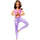 thumbnail image 1 of Barbie Made To Move Fashion Doll, Brunette With Curvy Body, Removable Top & Pants, 22 Bendable Joints, Purple, 1 of 5