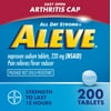 Aleve Tablets with Easy Open Arthritis Cap, Naproxen Sodium, for Pain Relief, 200 Count