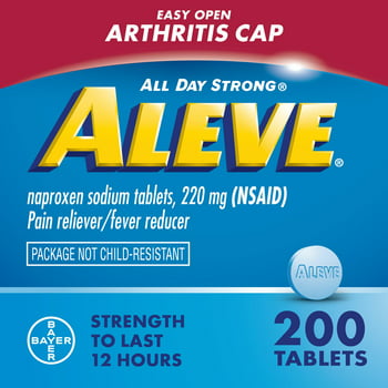 Aleve s Easy Open  Cap Naproxen Sodium Pain Reliever, 200 Count