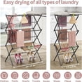thumbnail image 5 of Clothes Drying Rack, 3-Tier Laundry Drying Rack for Clothes, Expandable Metal Clothing Dryer, Collapsible Towel Rack, Air Drying Rack, 5 of 6
