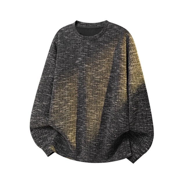 Casual Everyday Thermal Round Neck Tee for Men with Loose Fit Long Sleeves Spring Summer All-Season Base Layer Top