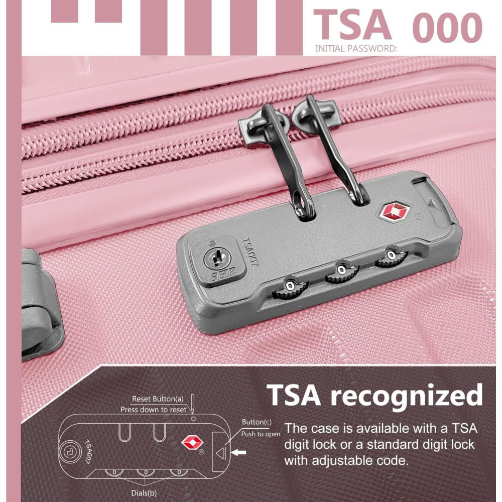 Holaki Luggage Sets 6 Piece with Duffel Bags, Hardside Expandable Suitcases with Spinner Wheels & TSA Lock(18/20/24/28), Pink