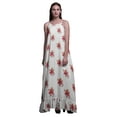 thumbnail image 1 of Bimba Chemise de Nuit Blanche4 à Fleurs et Bégonia pour Femmes, Imprimée, Bretelles Spaghetti, Robe Maxi, TTG, 1 of 5