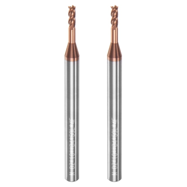 2uds Cuadrado Nariz Extremo Molino 4mm Vástago 2mm x 10mm AlTiSin Recubierto Carburo 4 Flautas