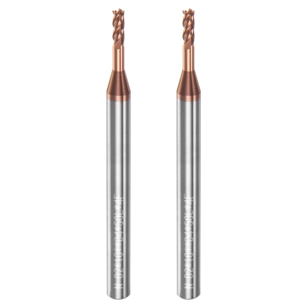 2uds Cuadrado Nariz Extremo Molino 4mm Vástago 2mm x 10mm AlTiSin Recubierto Carburo 4 Flautas
