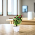 thumbnail image 3 of HONMEET Simulation Cherry Bonsai Plant Green Flowerpot for Home and Office Use, 3 of 7