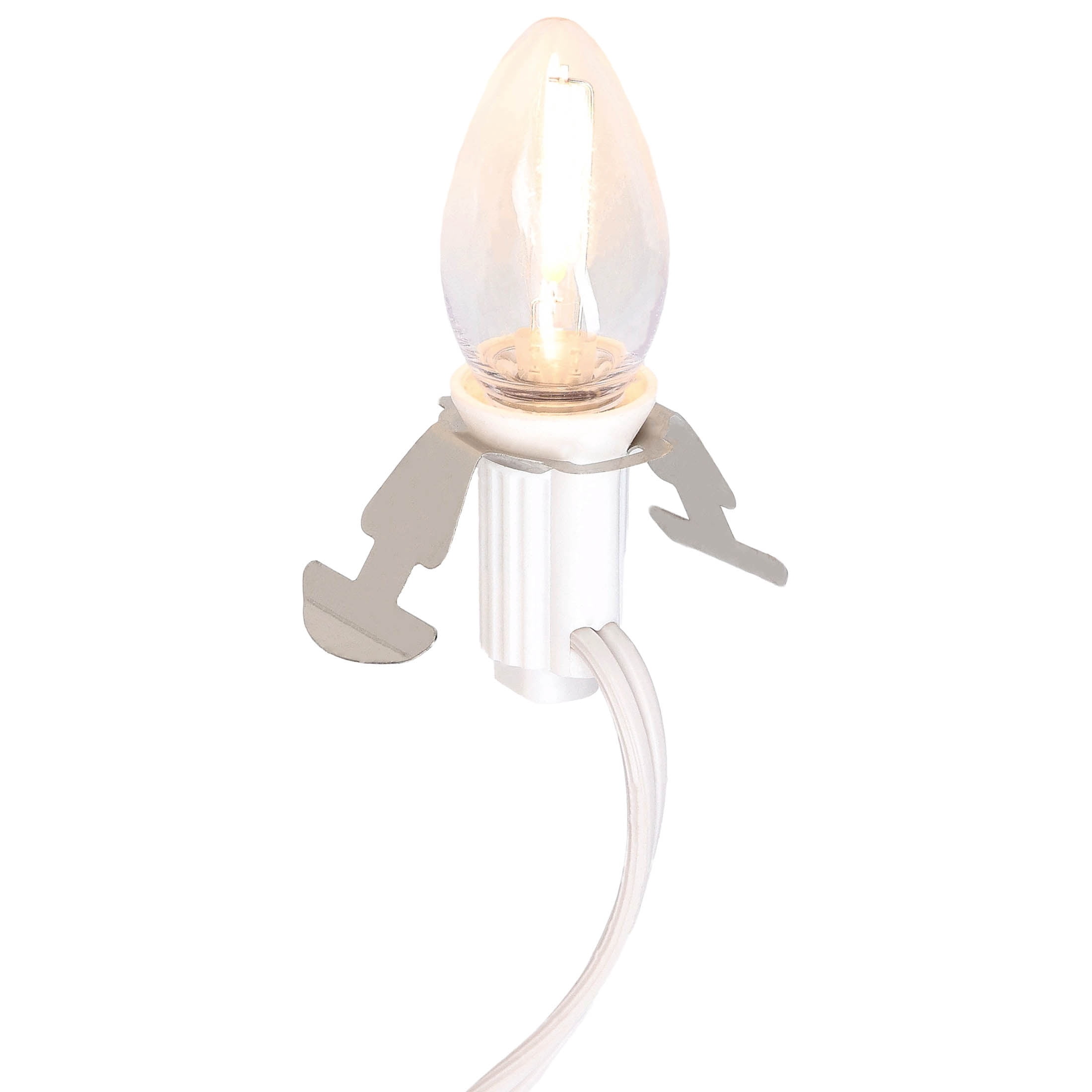 Indoor 4-Count LED Christmas Bulb Light Cord, Warm White, 8', by Holiday Time