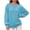 Sky Blue D, variant on Stamzod Sweatshirt for Women Solid Color V Neck Long Sleeve Pullover Tops Casual Womens Sweatshirts Hot Pink M