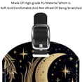 thumbnail image 4 of Square 2Pack PU Leather Golden Moon Cruise Luggage Tag with Privacy Cover and Name ID Tag for Travel Handbags Backpacks Luggage Tags, 4 of 6