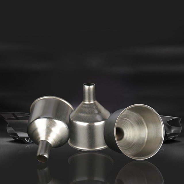 ADDHAT 10Ud Embudo De Cocina Para Líquidos Acero Inoxidable Con Asa Antióxido Plata