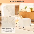 thumbnail image 4 of Funda de Ottoman Rectangular Estirable Uxcell 14" x 20" x 15" Funda de Ottoman de Tela Protector de Taburete para Sala de Estar/Interior [Beige], 4 of 7