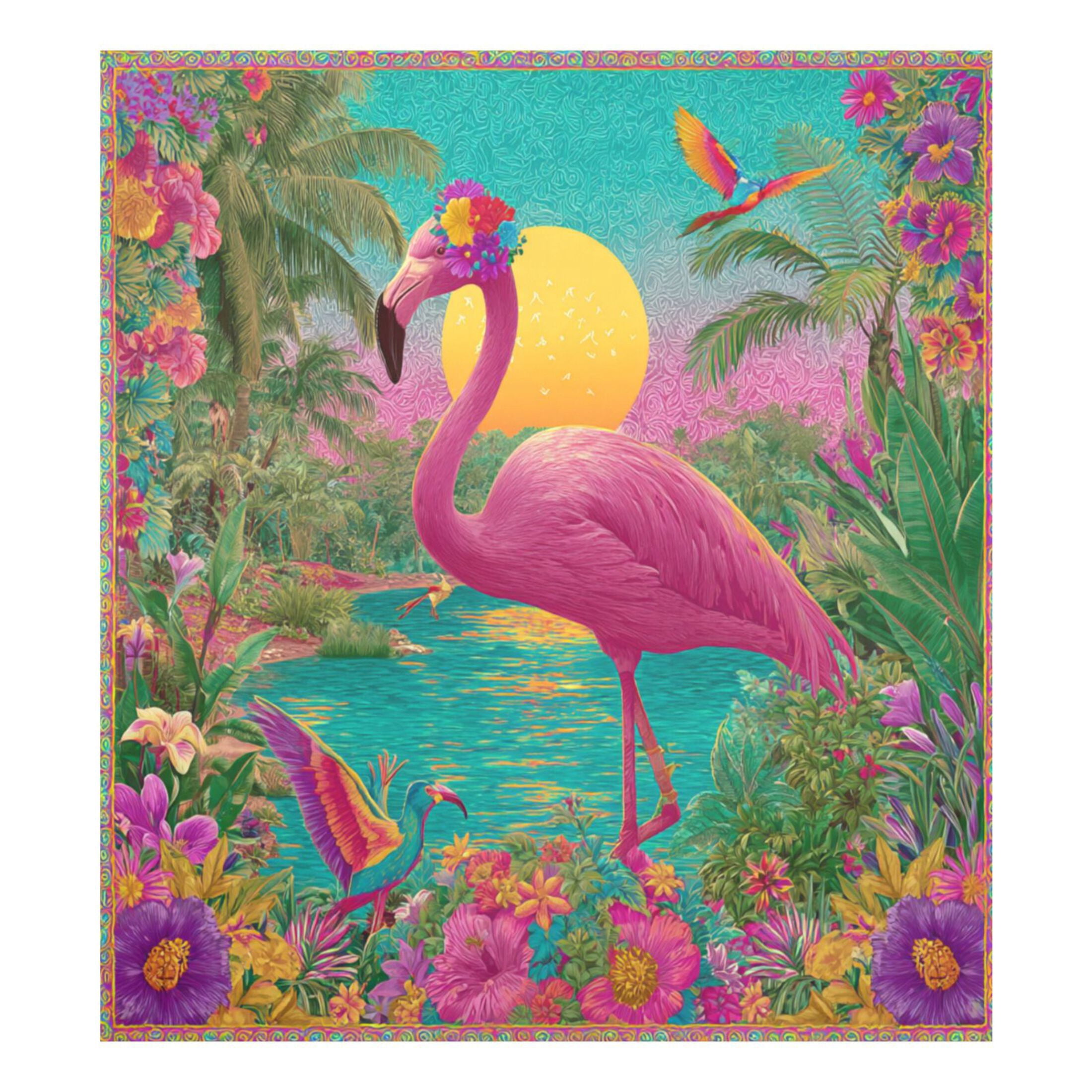 Dishwasher Magnetic Refrigerator Magnet Cover Sticker Home Decorative 23"x26" Flamingo Resort Style